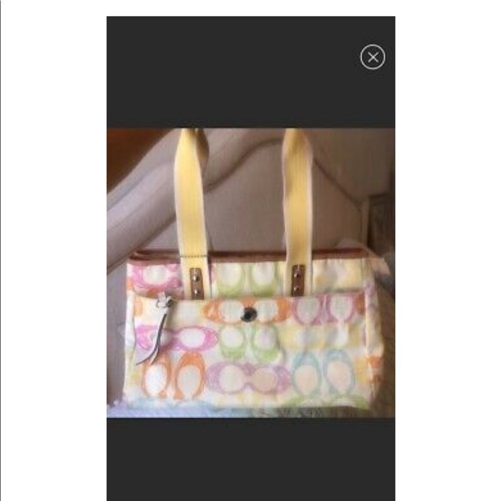 Coach authentic bag Handbag Pastle Rainbow - Picture 1 of 5